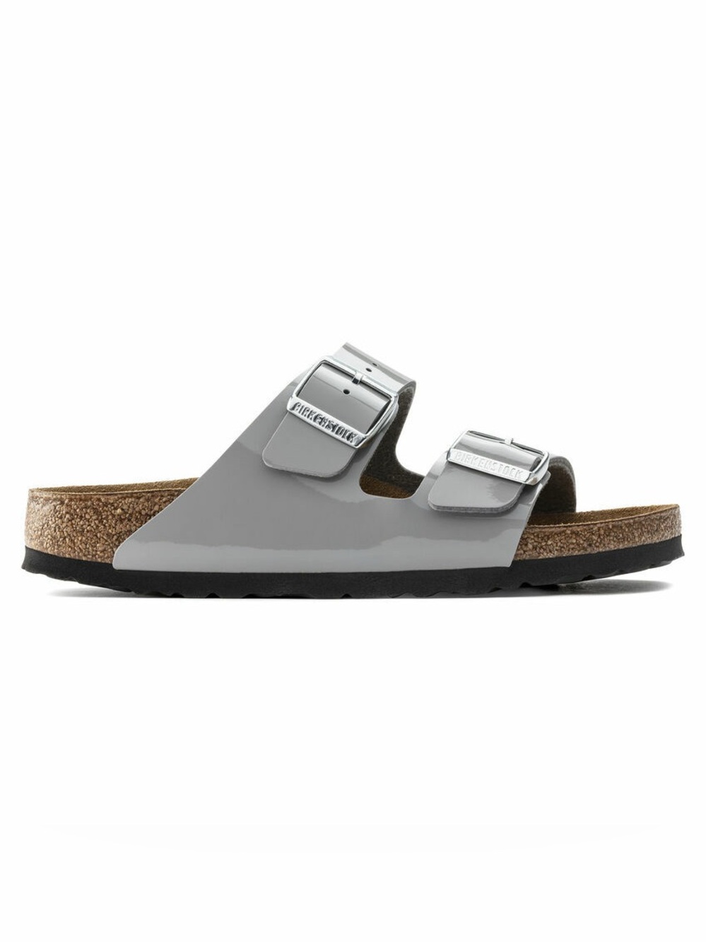 Birkenstock Arizona Birko-Flor Sandal in Patent Alloy Sz 39 - Picture 2 of 14